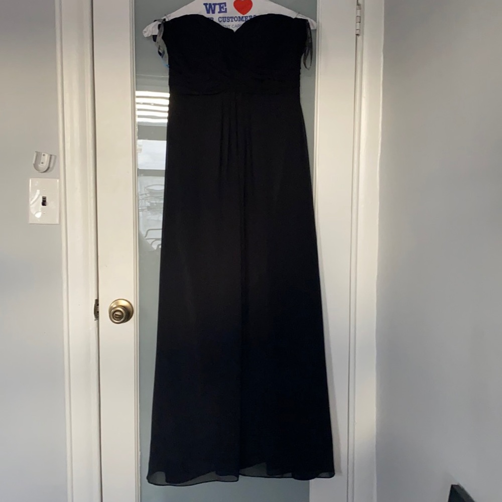 Bill Levkoff strapless bridesmaid dress black